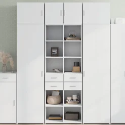 Buffet haut blanc 70x42,5x185 cm bois d'ingénierie vidaXL
