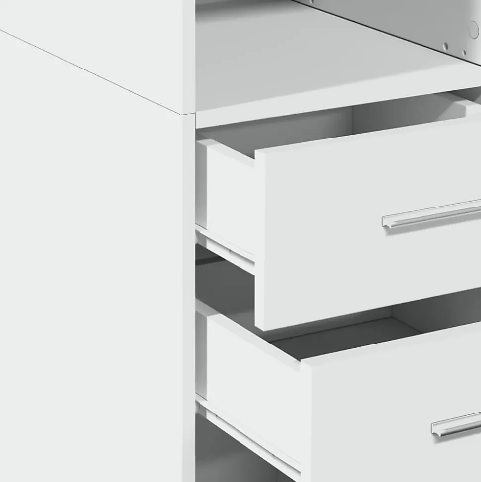 Buffet haut blanc 70x42,5x185 cm bois d'ingénierie vidaXL
