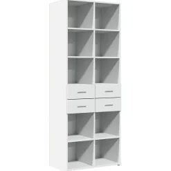 Buffet haut blanc 70x42,5x185 cm bois d'ingénierie vidaXL