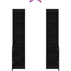 Buffet haut chêne noir 37,5x35x180 cm bois d'ingénierie vidaXL