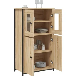 Buffet haut chêne sonoma 62x32x106,5 cm bois d'ingénierie vidaXL
