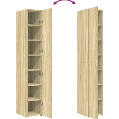 Buffet haut chêne sonoma 30x42,5x185 cm bois d'ingénierie vidaXL