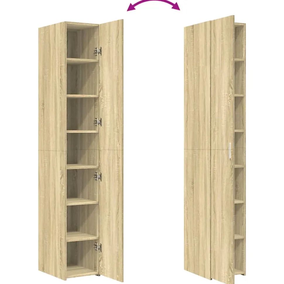 Buffet haut chêne sonoma 30x42,5x185 cm bois d'ingénierie vidaXL