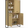 Buffet haut H. 160 cm DETROIT 3 portes design industriel