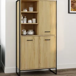 Buffet haut H. 160 cm DETROIT 3 portes design industriel