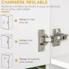Buffet haut multi-rangement - 6 portes, tiroir, grand plateau - dim. 101L x 39l x 180H cm - panneaux particules blanc gris