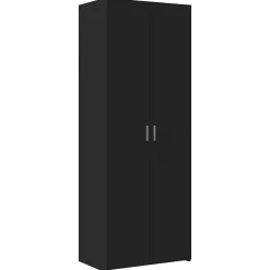 Buffet haut noir 70x42,5x185 cm bois d'ingénierie vidaXL