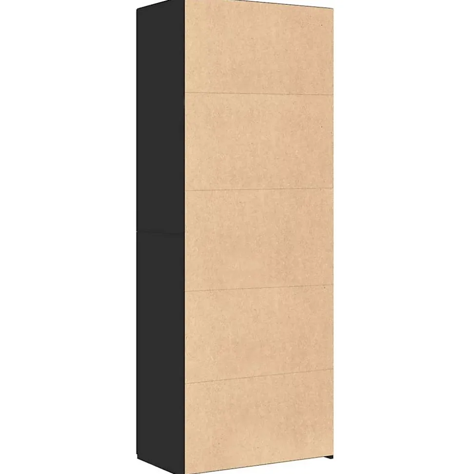 Buffet haut noir 70x42,5x185 cm bois d'ingénierie vidaXL