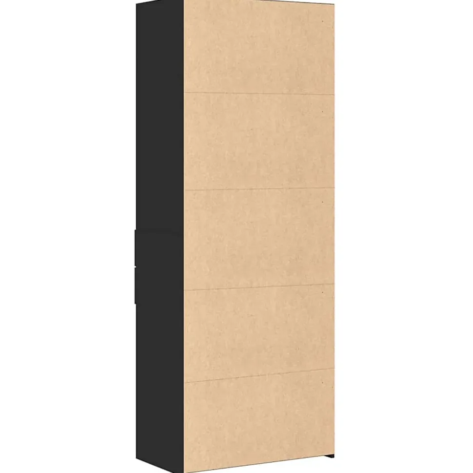 Buffet haut noir 70x42,5x185 cm bois d'ingénierie vidaXL