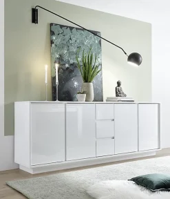 Buffet ICE blanc laqué 210 x 79 x 43 cm