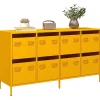 Buffet jaune moutarde 135x39x73,5 cm acier laminé à froid vidaXL