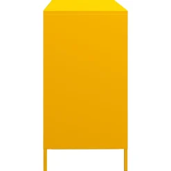 Buffet jaune moutarde 135x39x73,5 cm acier laminé à froid vidaXL