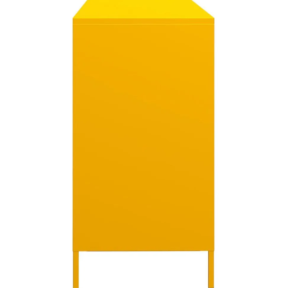 Buffet jaune moutarde 135x39x73,5 cm acier laminé à froid vidaXL