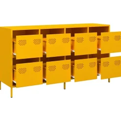 Buffet jaune moutarde 135x39x73,5 cm acier laminé à froid vidaXL