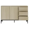 Buffet Kistiandi 77 x 120 x 40 cm effet chêne clair en.casa