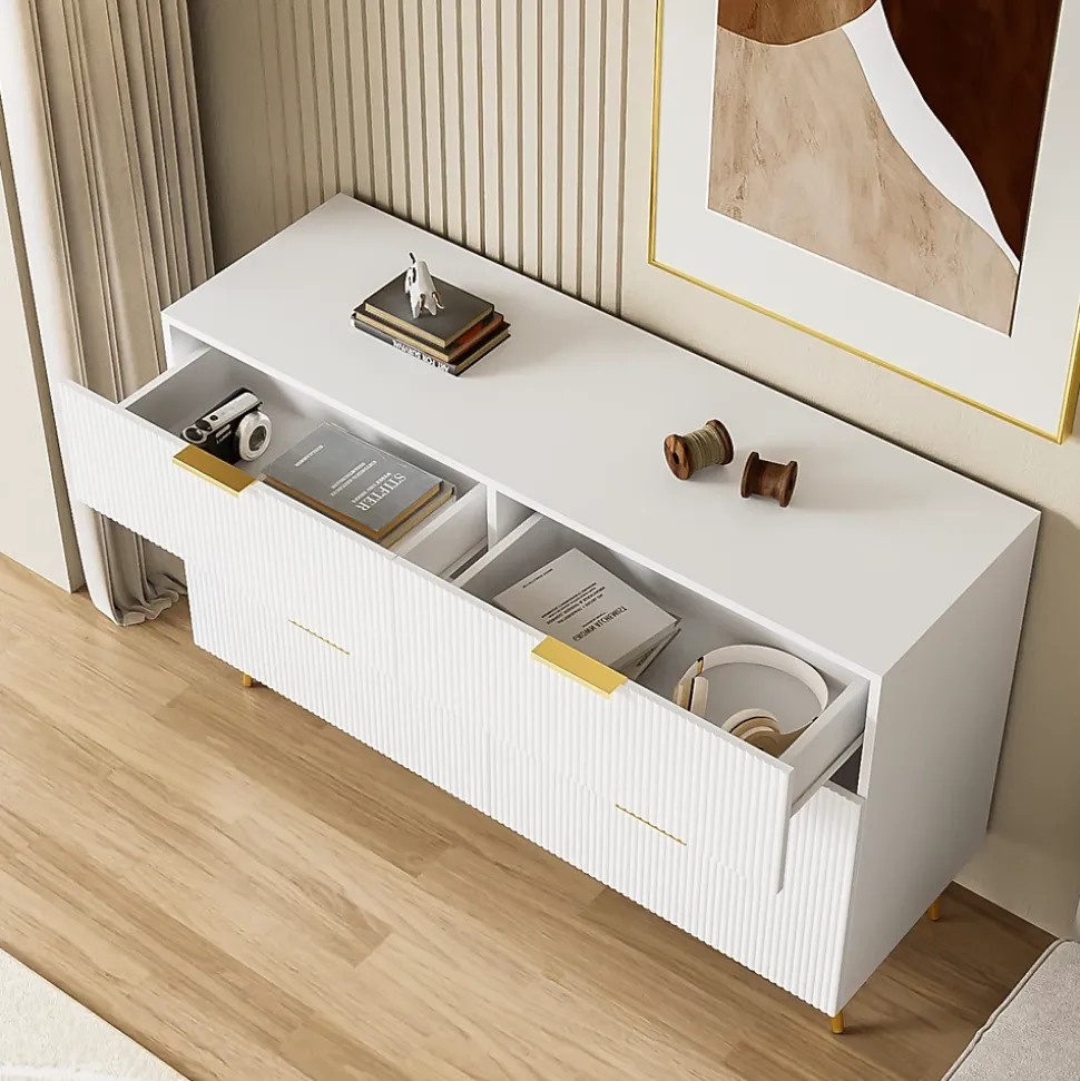 Buffet élégant au design moderne, avec tiroirs, grand espace de rangement, idéal salon, salle à manger et chambre
