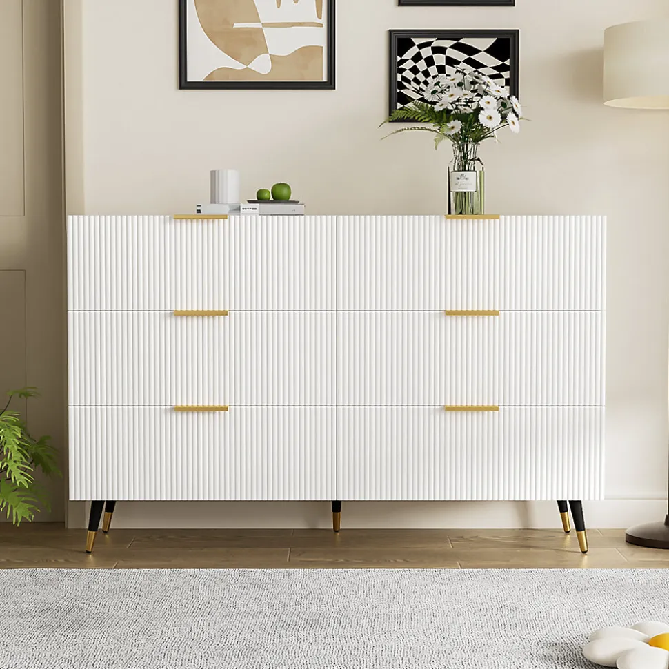 Buffet élégant au design moderne, avec tiroirs, grand espace de rangement, idéal salon, salle à manger et chambre