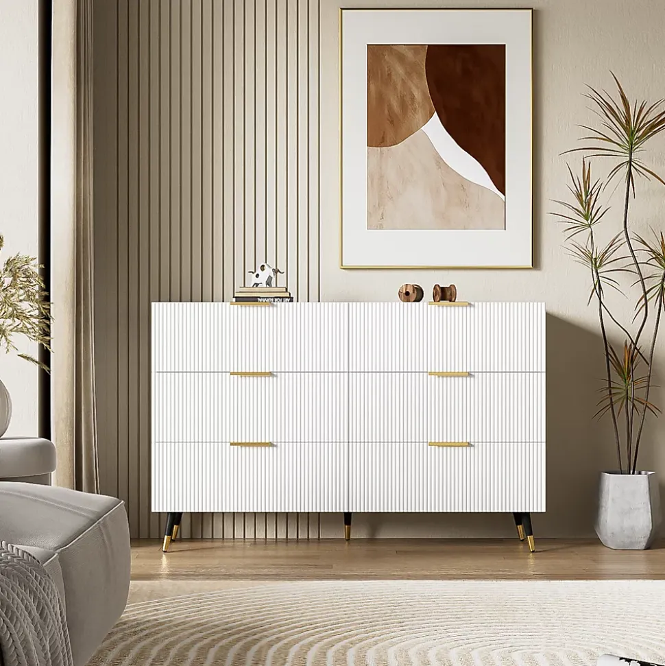 Buffet élégant au design moderne, avec tiroirs, grand espace de rangement, idéal salon, salle à manger et chambre
