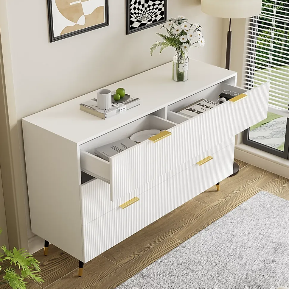 Buffet élégant au design moderne, avec tiroirs, grand espace de rangement, idéal salon, salle à manger et chambre