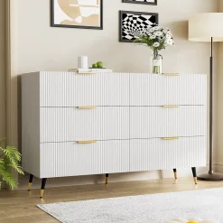 Buffet élégant au design moderne, avec tiroirs, grand espace de rangement, idéal salon, salle à manger et chambre