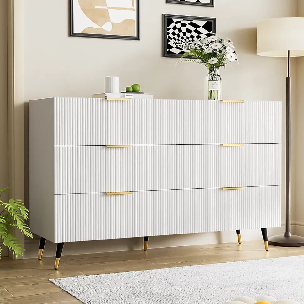 Buffet élégant au design moderne, avec tiroirs, grand espace de rangement, idéal salon, salle à manger et chambre