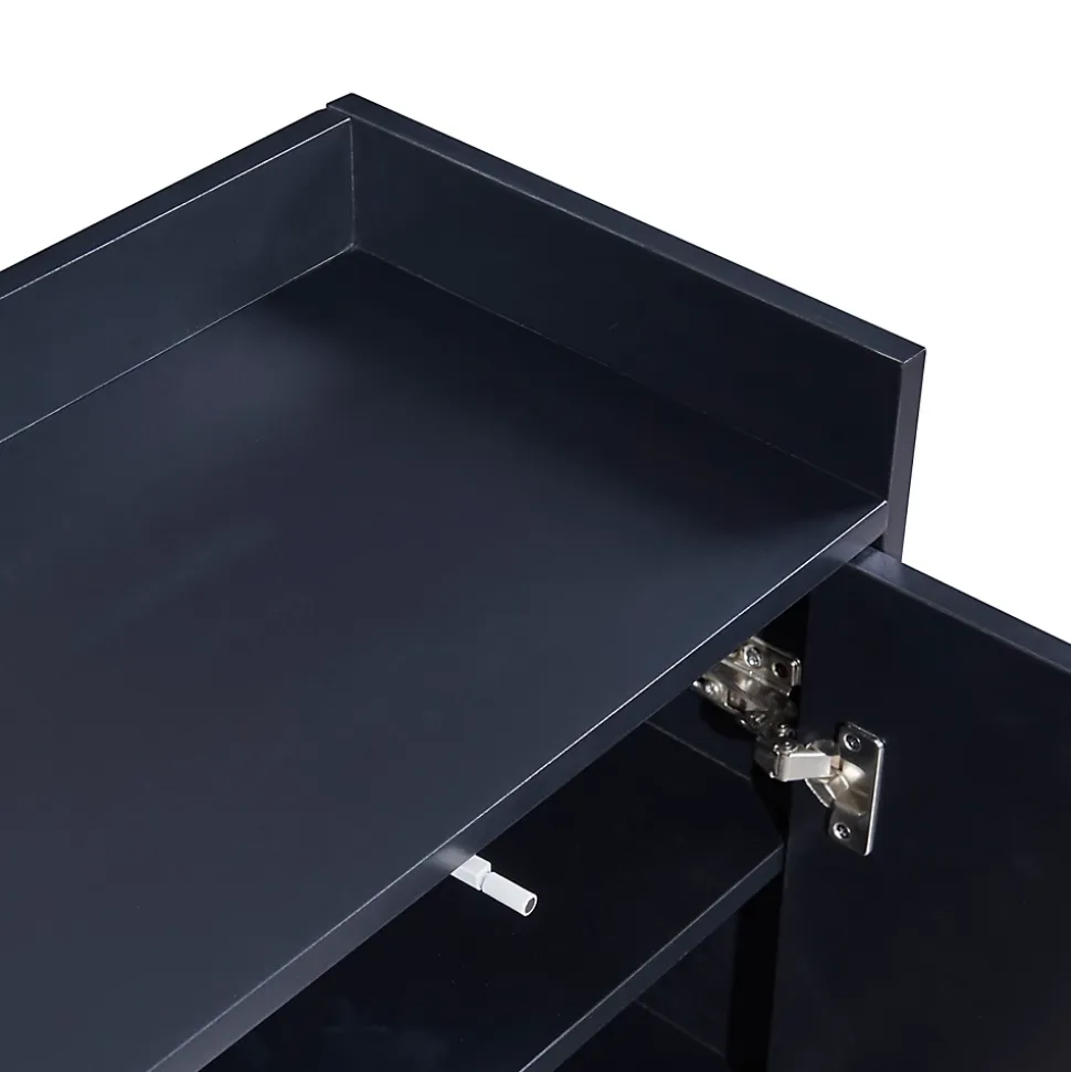 Buffet moderne 4 portes, blanc ou noir, 120x30x80 cm, idéal pour salle à manger, salon ou cuisine