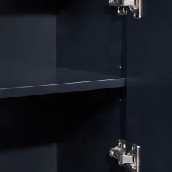 Buffet moderne 4 portes sans poignées, Design minimaliste noir, élégant et pratique pour salle à manger, salon et cuisine