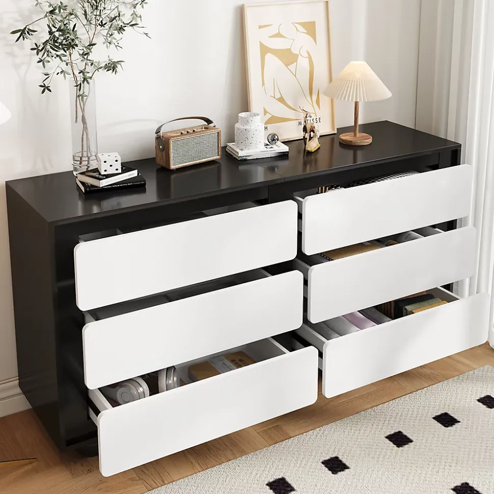 Buffet moderne à six tiroirs commode élégante et fonctionnelle dimensions 140x38x745 cm pour un intérieur raffiné