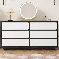 Buffet moderne à six tiroirs commode élégante et fonctionnelle dimensions 140x38x745 cm pour un intérieur raffiné