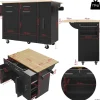 Buffet Moderne Avec Espace De Rangement Et Étagère à Collation Rétractable, Noir