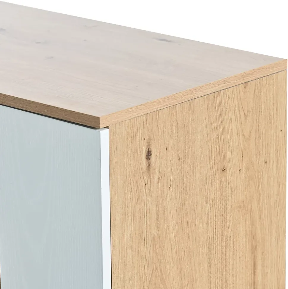 Buffet Moderne Avec Grand Espace De Rangement Et Éclairage LED,160x40x77cm,2 Portes,4 Tiroirs,blanc