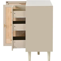 Buffet Moderne avec Portes et Tiroirs, Bahut de Rangement en aggloméré pour Salon ou Salle à Manger - 120x40x60 cm - Beige