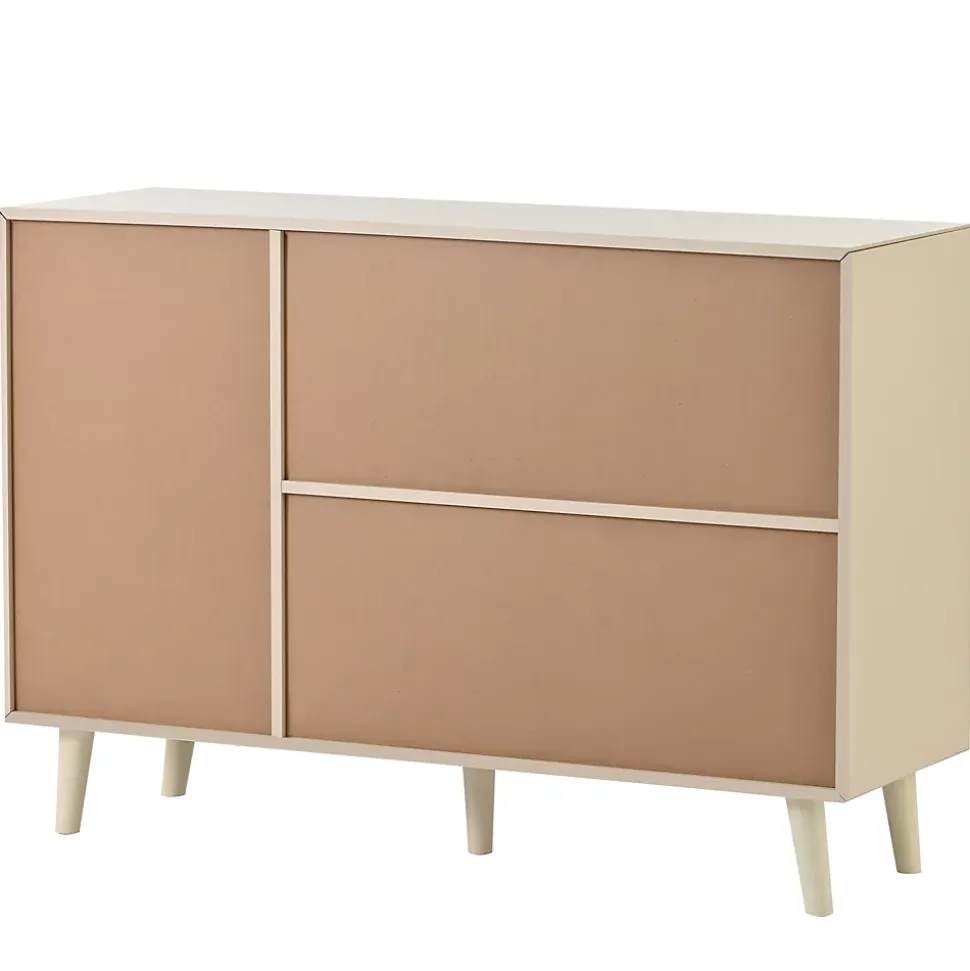 Buffet Moderne avec Portes et Tiroirs, Bahut de Rangement en aggloméré pour Salon ou Salle à Manger - 120x40x60 cm - Beige