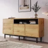 Buffet moderne en bois avec 3 portes 1 niche et étagère