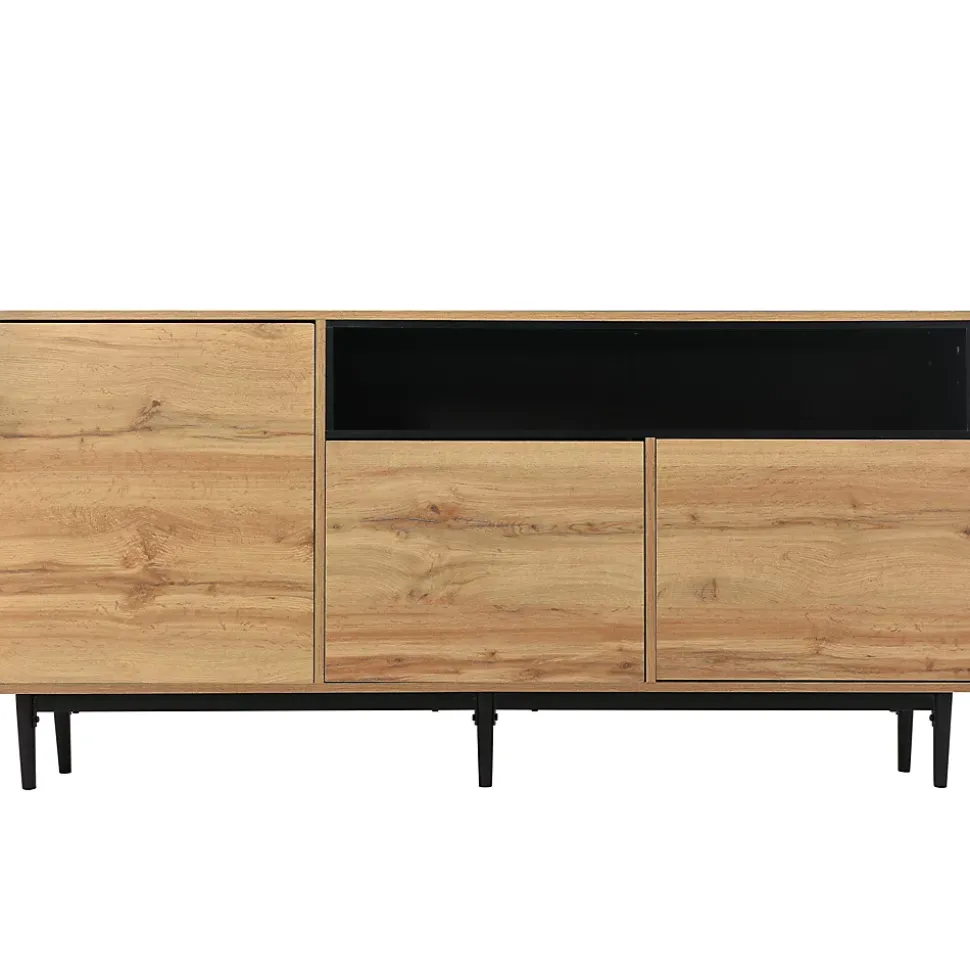 Buffet moderne en bois avec 3 portes 1 niche et étagère