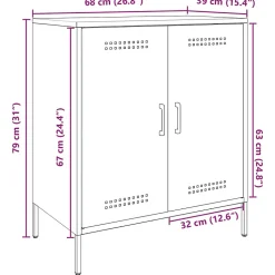 Buffet noir 68x39x79 cm acier vidaXL