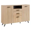 Buffet Noppen 100 x 150 x 38 cm effet chêne en.casa