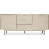 Buffet Nyborg avec 2 portes et 3 tiroirs - Chêne massif et MDF - Naturel