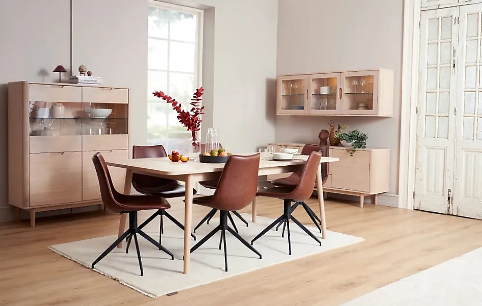 Buffet Nyborg avec 2 portes et 3 tiroirs - Chêne massif et MDF - Naturel