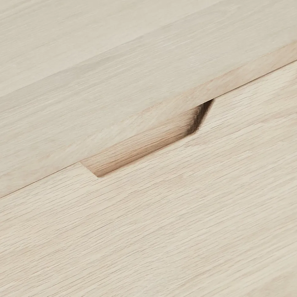 Buffet Nyborg avec 2 portes et 3 tiroirs - Chêne massif et MDF - Naturel