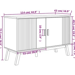 Buffet OLDEN marron 114x43x73,5 cm bois massif de pin vidaXL