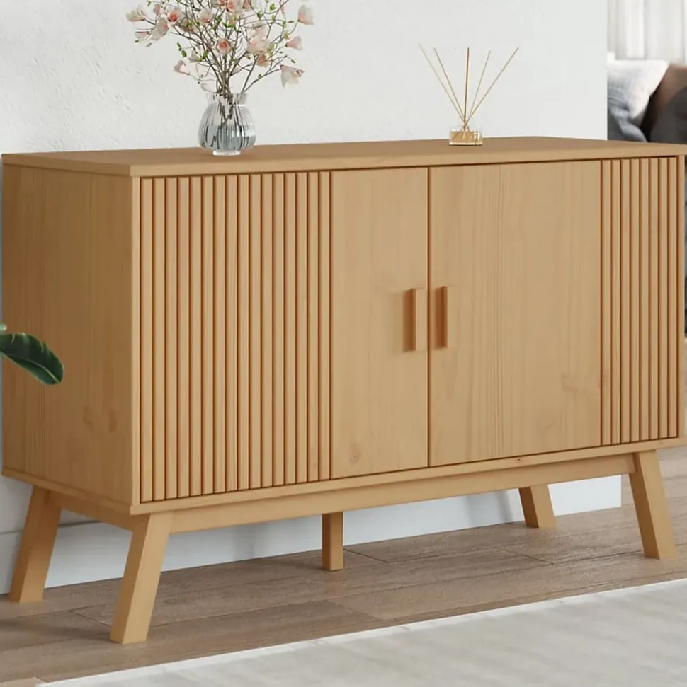 Buffet OLDEN marron 114x43x73,5 cm bois massif de pin vidaXL