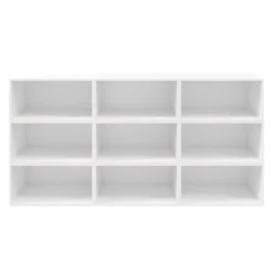 Buffet ouvert blanc 9 cases GoodHome Atomia H. 112,5 x L. 225 x P. 35 cm