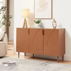 Buffet Starvili avec 3 portes 75 x 115 x 38 cm couleur rouille en.casa