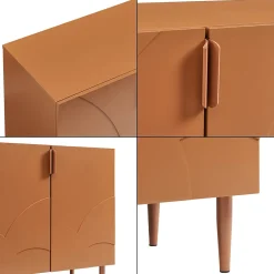 Buffet Starvili avec 3 portes 75 x 115 x 38 cm couleur rouille en.casa
