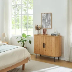 Buffet Tvedestrand 100 x 40 x 80 cm naturel noir en.casa