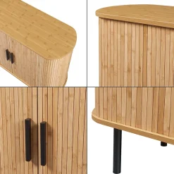 Buffet Tvedestrand 100 x 40 x 80 cm naturel noir en.casa
