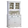 Buffet Vaisselier Blanc 4 Portes Style Anglais 6 Niches L 101 H 186 P 42 cm - L 101 x l 42 x H 186 cm