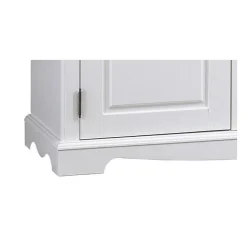 Buffet Vaisselier Blanc 4 Portes Style Anglais 6 Niches L 101 H 186 P 42 cm - L 101 x l 42 x H 186 cm
