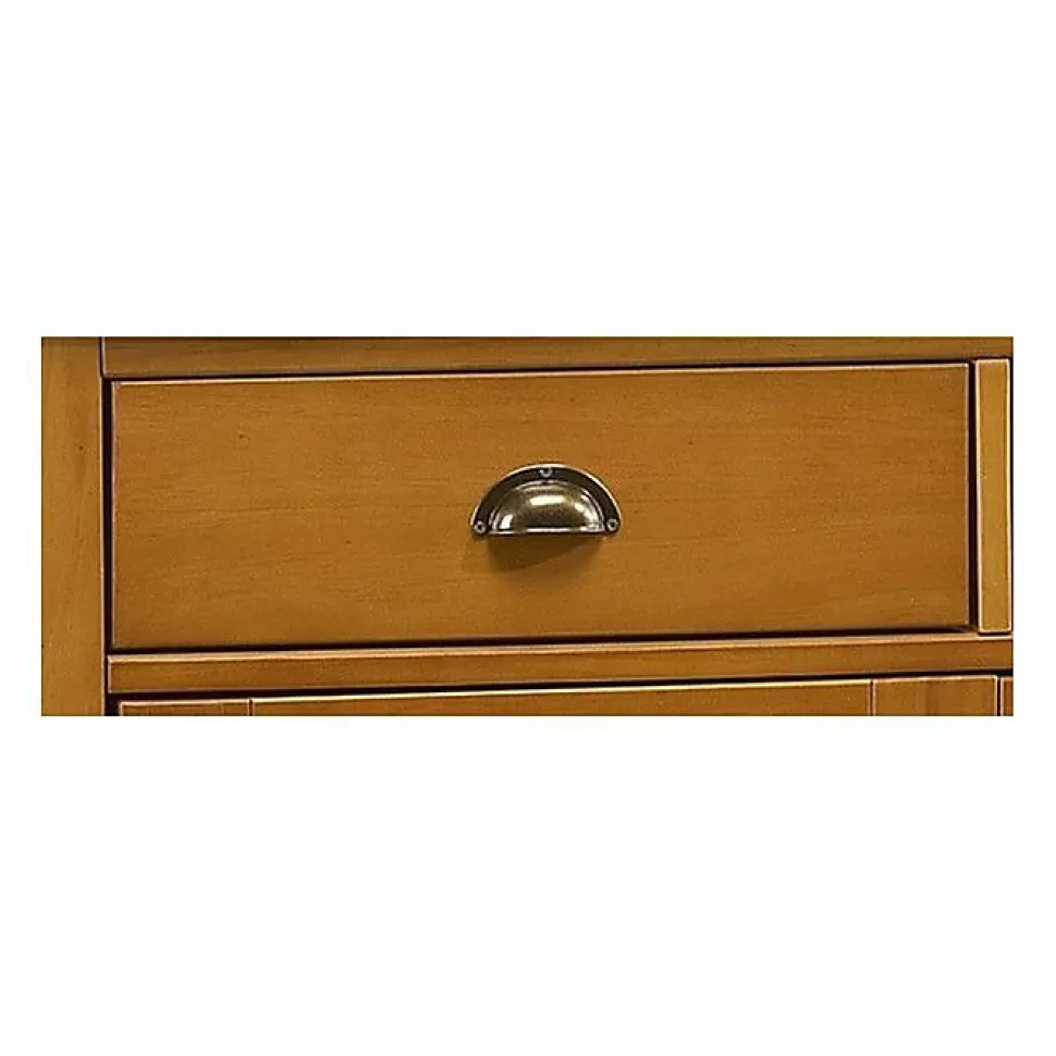 Buffet Vaisselier Pin Miel 4 Portes Style Anglais 6 Niches L 101 H 186 P 42 cm - L 101 x l 42 x H 186 cm